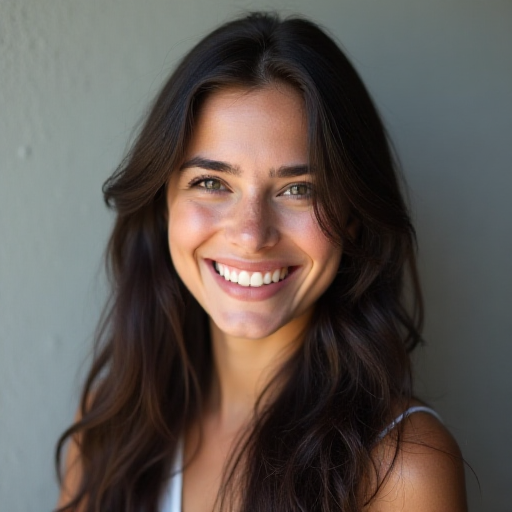 Young professional woman with dark hair smiling